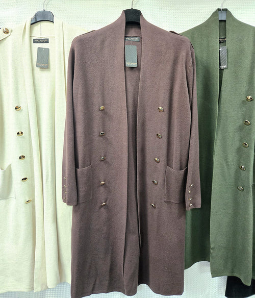 Military Gold Button Coatigan Cardigan
