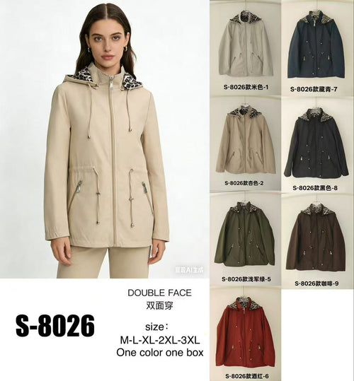 Reversible Leopard Hooded Rain coat