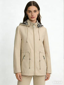 Reversible Leopard Hooded Rain coat