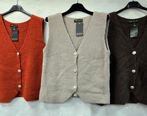 Alpaca Soft Touch Gold Button waistcoat
