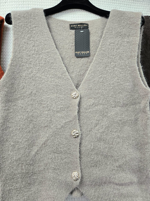 Alpaca Soft Touch Gold Button waistcoat