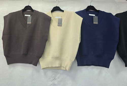 V Knitted Slipover Top