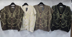 Gold Lurex Starburst Gold Button Cardigan