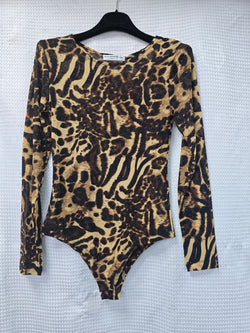 Animal Mesh Diamante Bodysuit