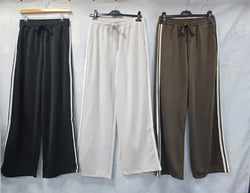 Wide Leg Side Stripe Trousers