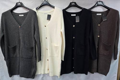 Ribbed Wool blend Pocket Cardigan