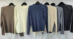 Turtle Neck Star Stud wool blend Knit