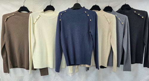 Turtle Neck Star Stud wool blend Knit