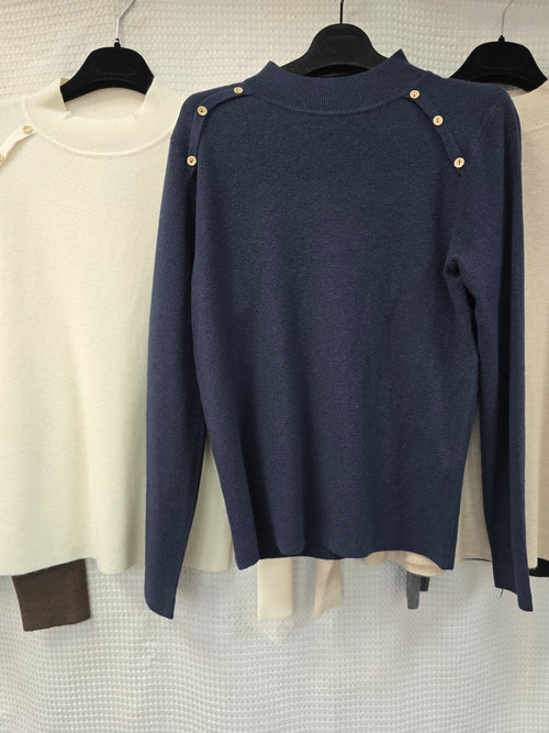 Turtle Neck Star Stud wool blend Knit