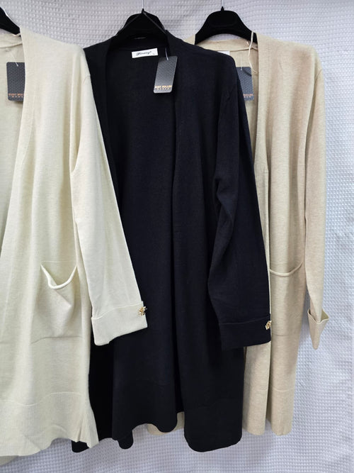 Gold Shell pocket Wool blend Cardigan
