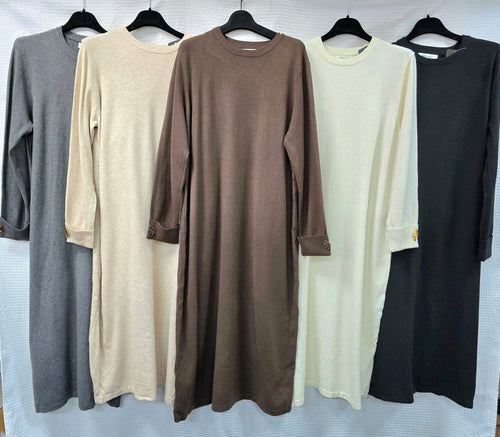 Knitted Gold Studded wool blend Maxi Dress