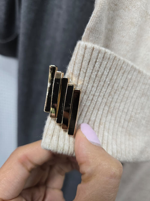 Knitted Gold Studded wool blend Maxi Dress