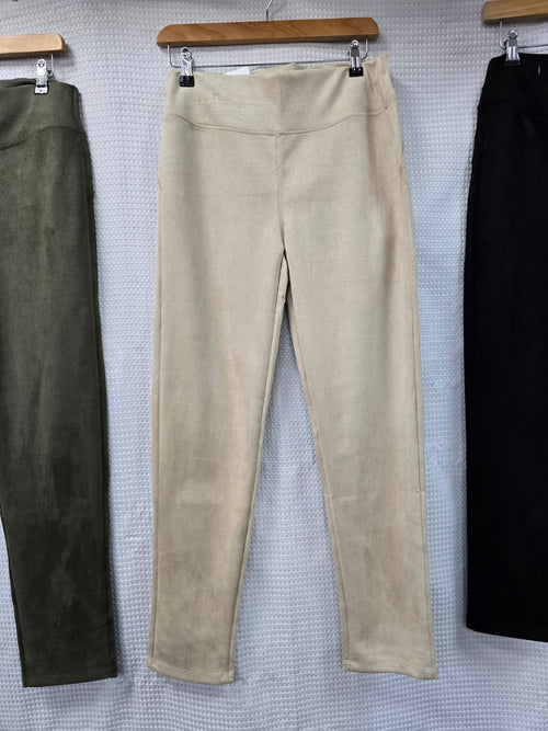 Plain Suedette Stitch Back Trousers