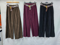 Cord Soft Lined Wide Leg Trousers