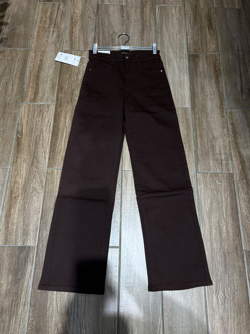 Chocolate Brown Wide Leg Voggo Jeans