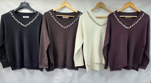 Crystal V Neck Knitwear