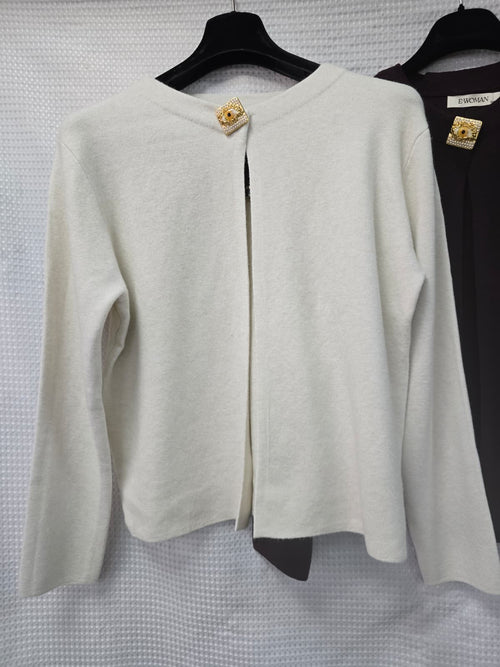 Cairo Gold Broch Knitted Cape