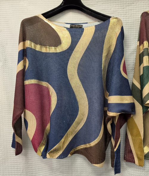 Abstract Gold Foil Fine Mesh Knit