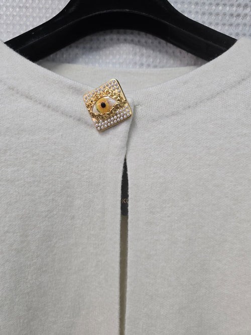 Cairo Gold Broch Knitted Cape