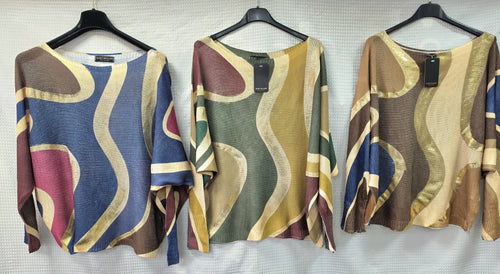 Abstract Gold Foil Fine Mesh Knit