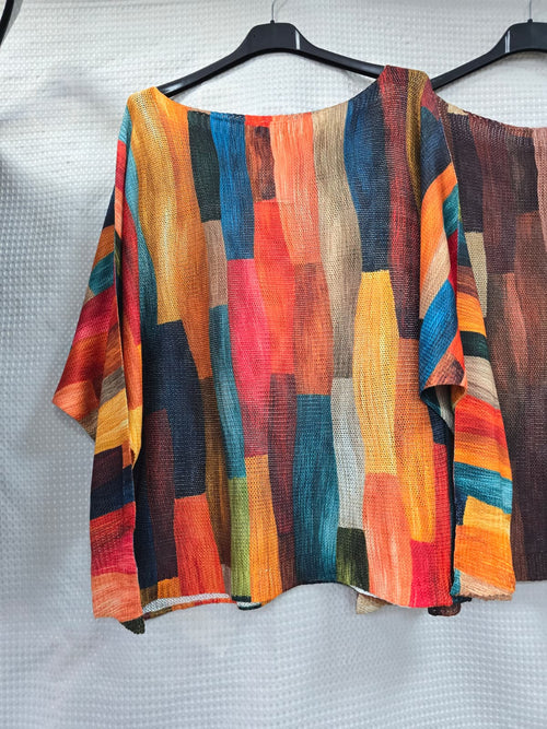Picasso Wave Fine Mesh Knit Top