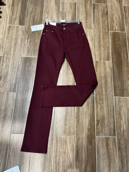 Burgundy Red Straight Leg Voggo Jean