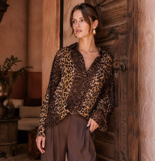 Animal Mandarin Blouse