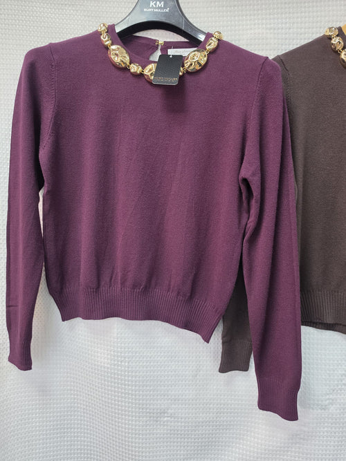 Gold Stone Cotton Fine Knit Jumper