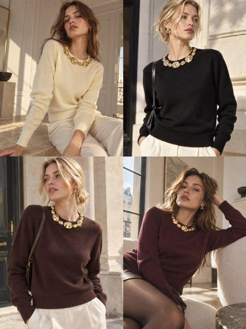 Gold Stone Cotton Fine Knit Jumper