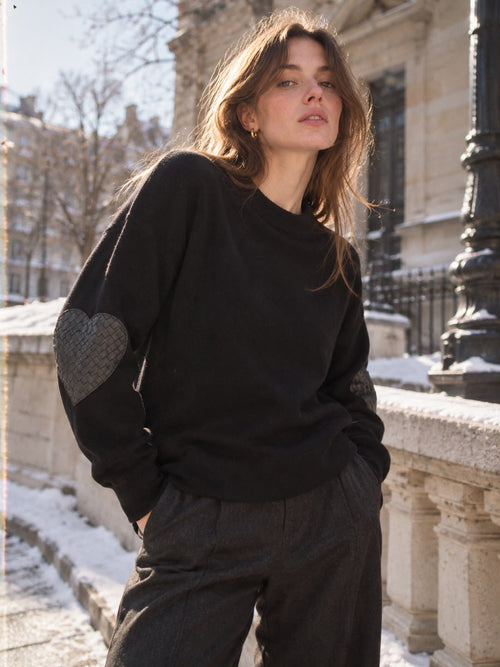 Heart Sleeve Cotton Knit Jumper