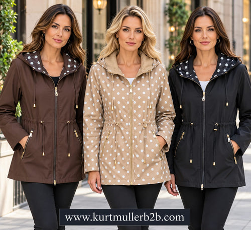 Polka Dot Reversible Raincoat