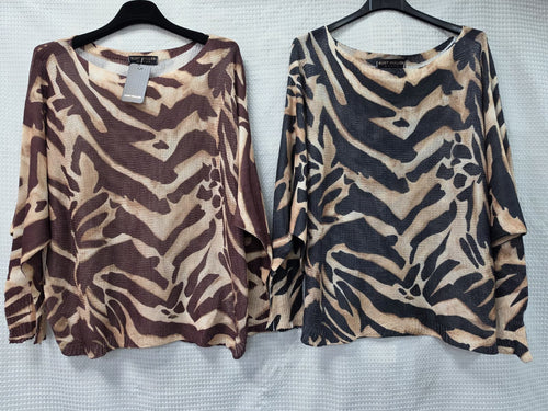 Tiger Fine Mesh Knit Top