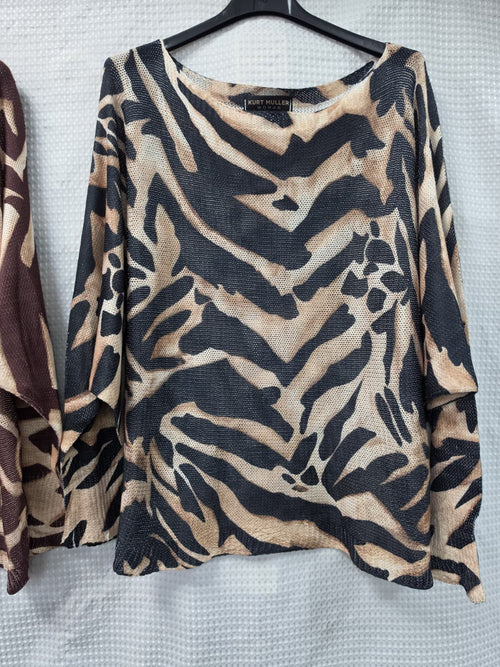 Tiger Fine Mesh Knit Top