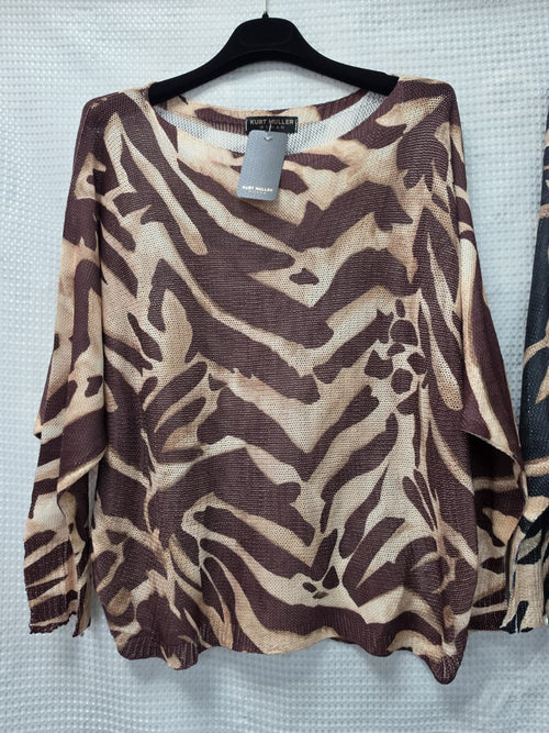 Tiger Fine Mesh Knit Top