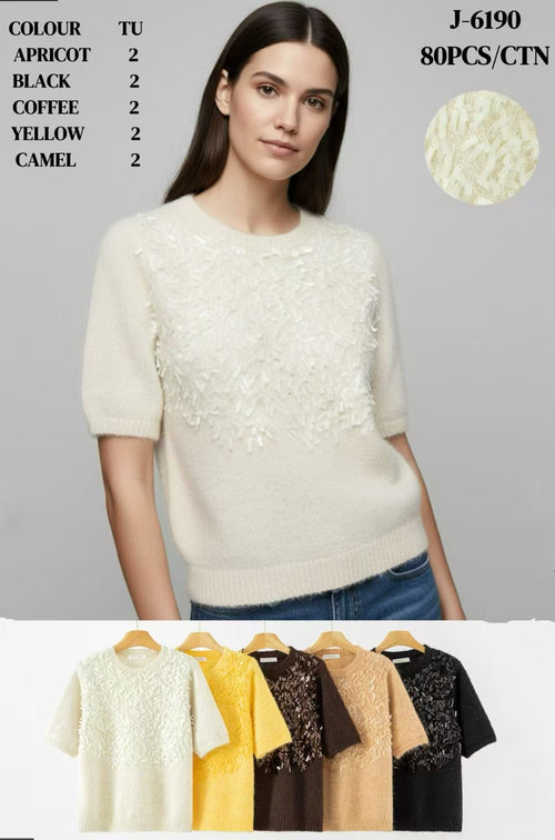 Wool Blend 3D Confetti Disc Knit Jumper