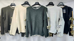 Alpaca Wool Sequin Bow Jumper