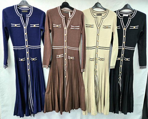 Gold Stud Ch Knitted Maxi Dress