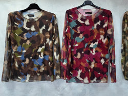Camouflage Print Fully Lined Mesh Top