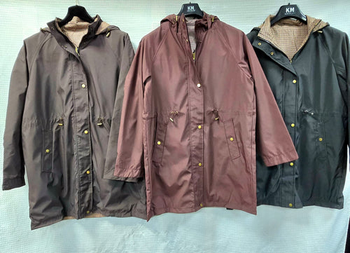 Dogtooth Check Reversible Raincoat Jacket