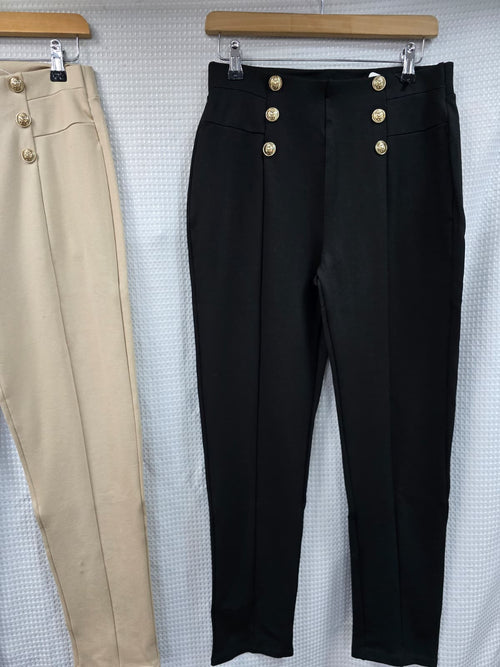 Military Gold Button Cotton Soft Trousers