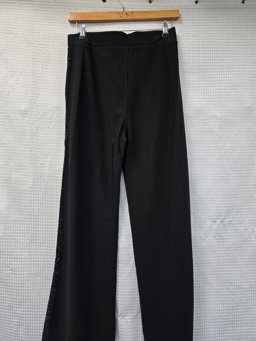 Black diamante side trim scuba soft trousers