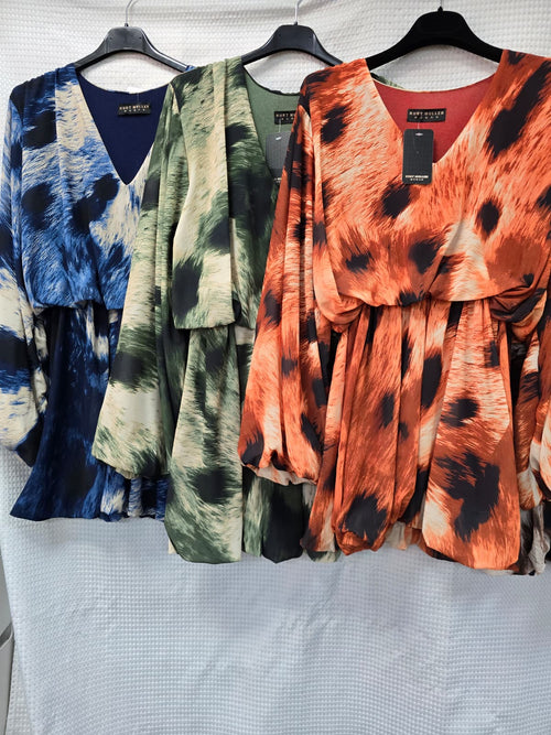 Bambi Long Sleeve Bubble Hem Mini Dress
