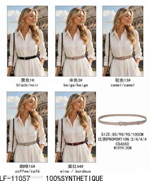 Slim PU Leather Look Jean Belt