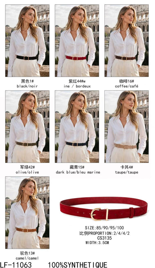 Thin Suedette Jean Belt