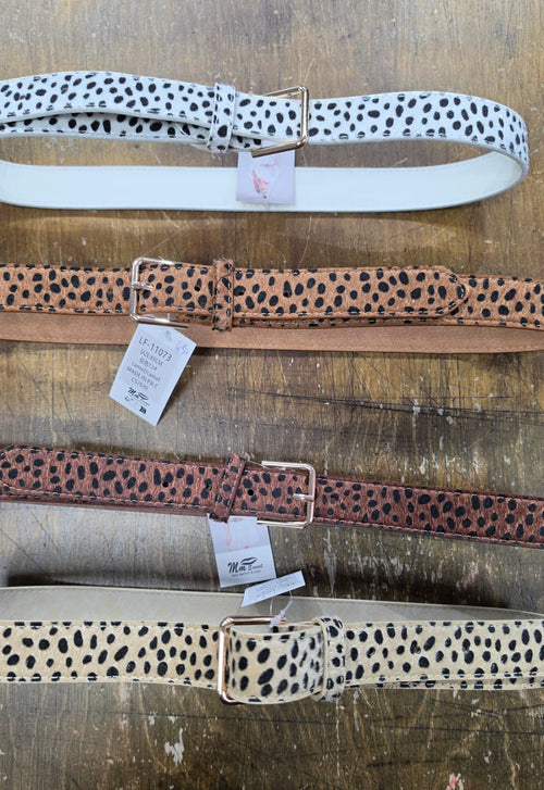Bambi Print Suedette Thin Jean Belt
