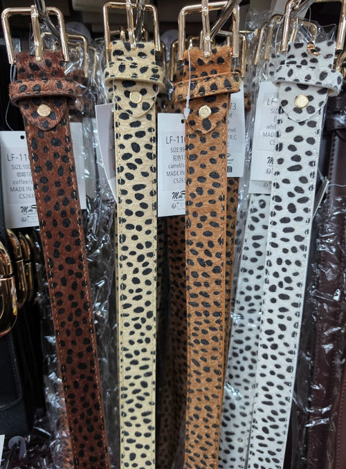 Bambi Print Suedette Thin Jean Belt
