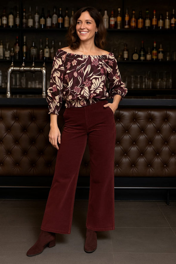 Chocolate Wide Leg Stretch Jeans