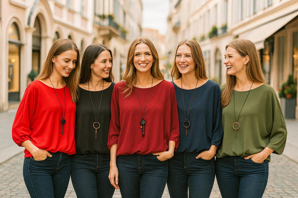 Emma Necklace Bubble Hem Lined Blouse