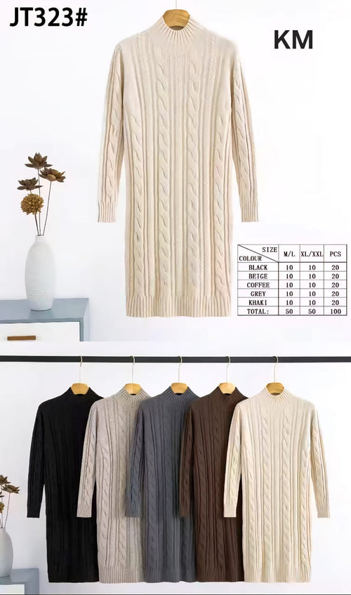 Cable Soft touch Knitted Dress