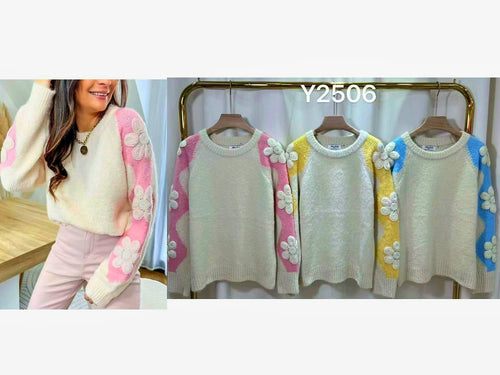Daisy Crystal Pearl Embellished Knit